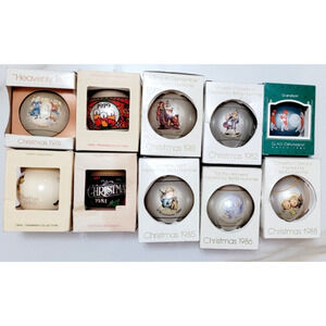 ORNAMENTS BALLS CHRISTMAS 1978 to 1988 SCHMID HUMMEL HEAVENLY LOT 10